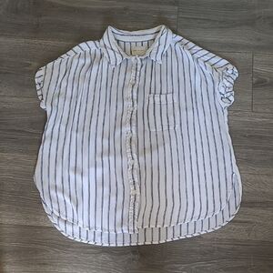American Eagle Outfitters Blue and White Striped Blouse Size Medium